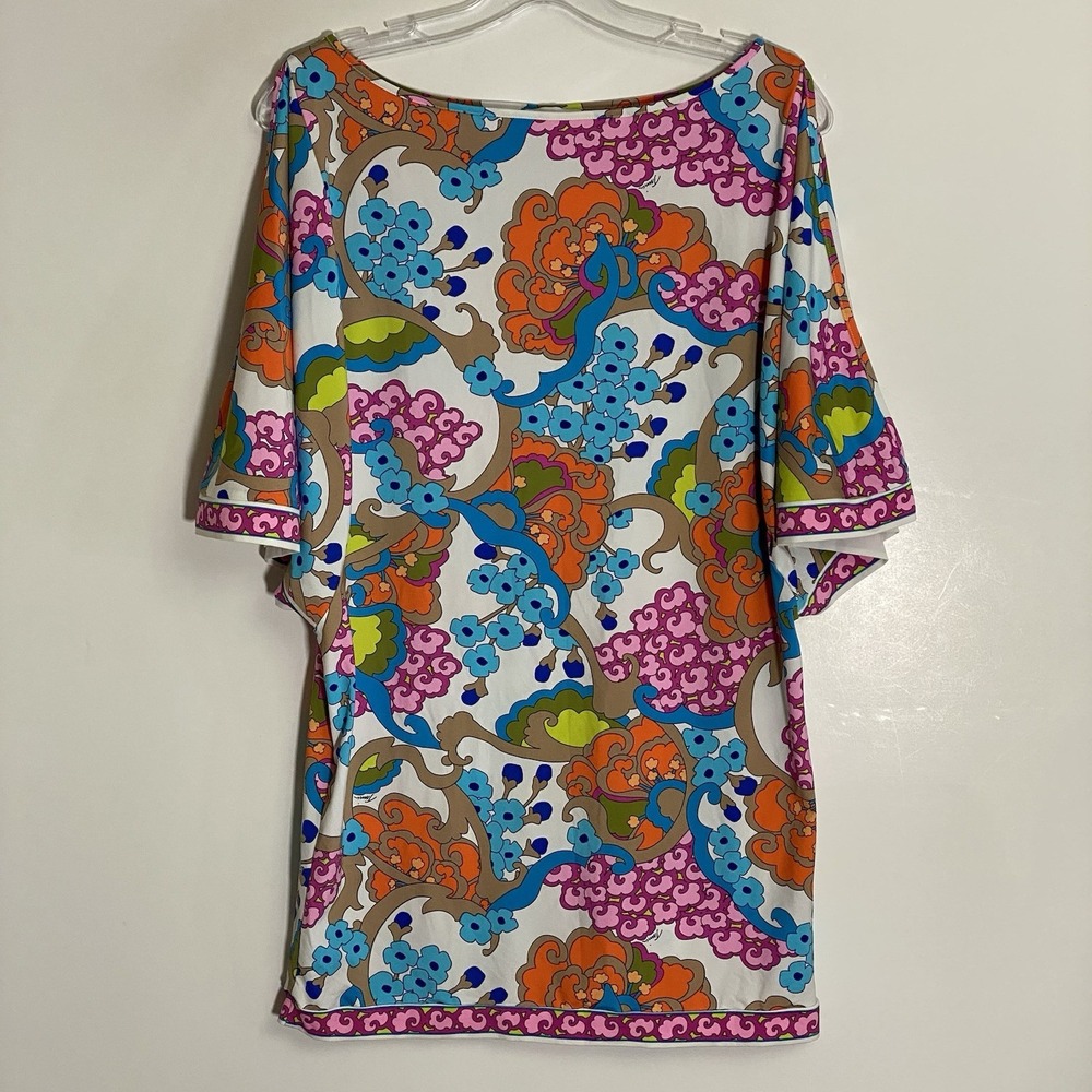Trina Turk Fontaine Tunic Swim Cover Up Womens Medium Multicolor Beach Resort M
